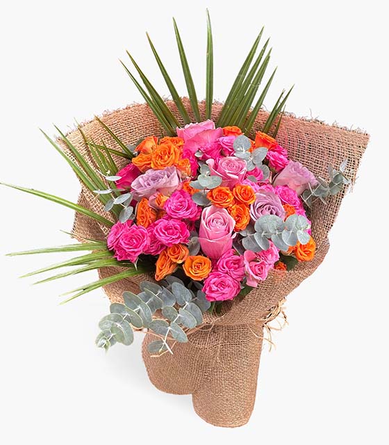 Tropik Renkli Gül Buketi