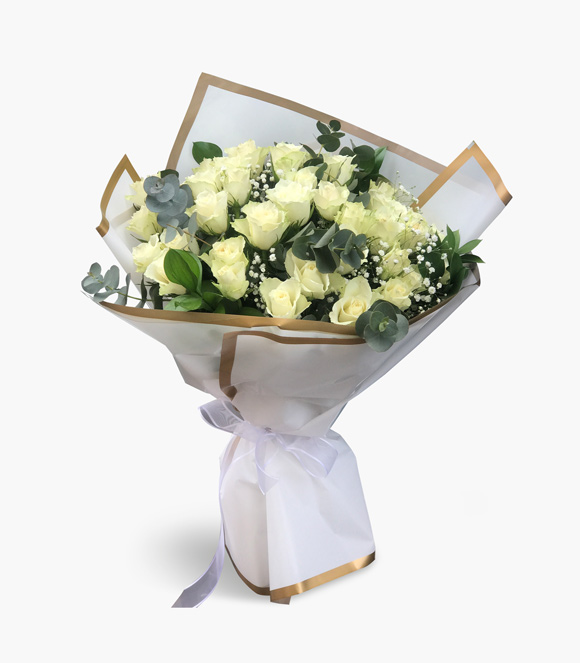 41 White Roses Bouquete